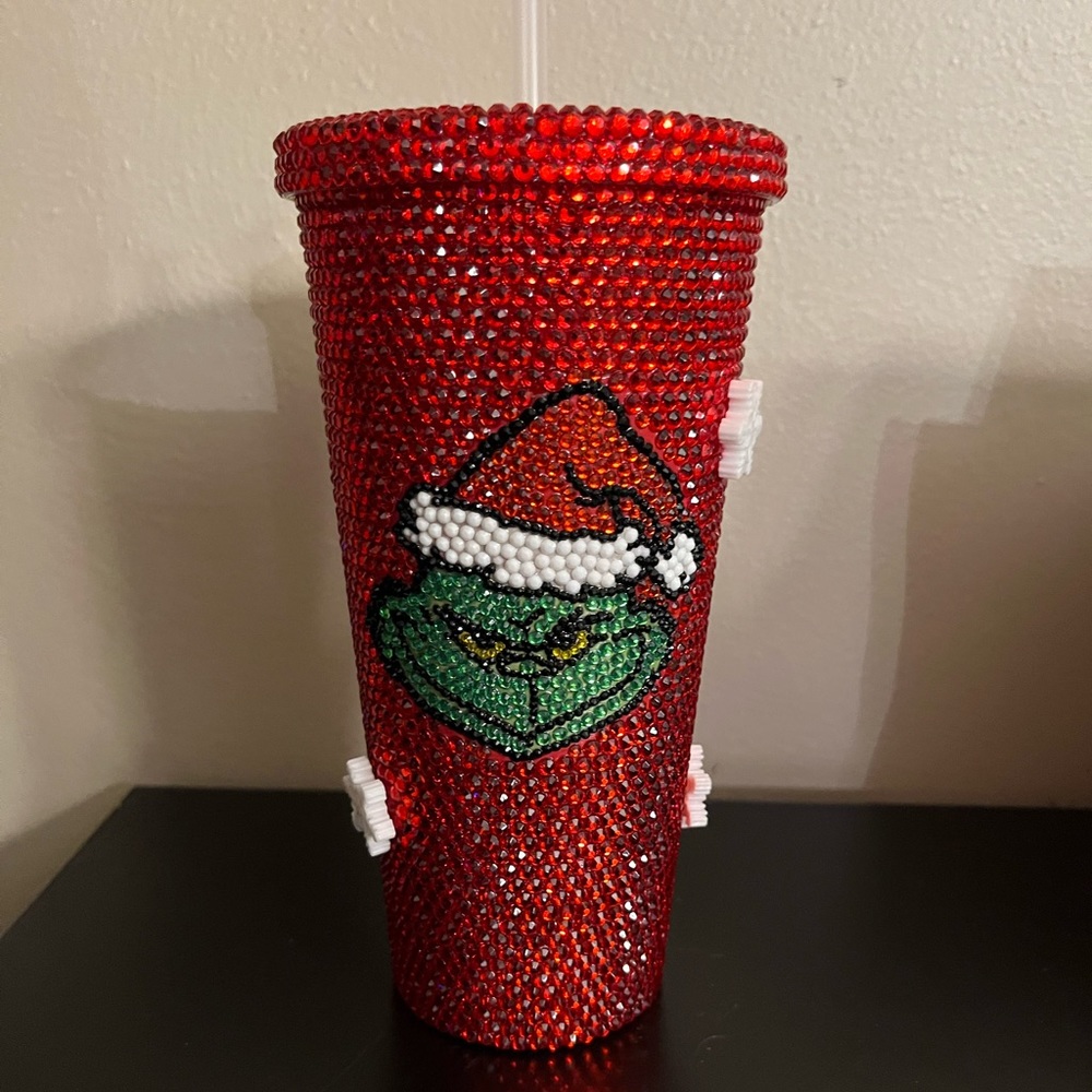 Rhinestone Bling Grinch 20oz Christmas Tumbler